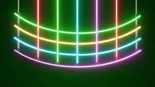 Neon Blinking Christmas Lights Green Screen | Modern Holiday Effect 02