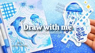 Draw With Me Blue Doodle Edition Jelly Fish Dolphin 🪼🐬