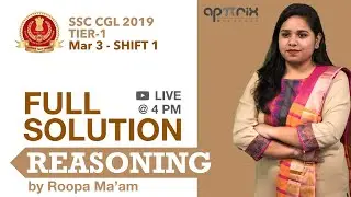 REASONING - SSC CGL 2019 - March 3 (Shift-1) FULL SOLUTION by Roopa Ma'am