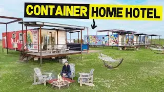 QUIRKY SHIPPING CONTAINER HOME HOTEL w/ 6x40ft Containers! (Full Tour)
