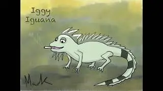Iggy the Iguana #Adobe fresco time lapse drawing