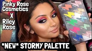 STORMY PALETTE FIRST IMPRESSION |  PINKY ROSE COSMETICS X RILEY ROSE