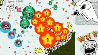 AGAR.IO MOBILE - 1 LVL1 NOOB vs. 1000 HACKER! FIRST EVER LVL1 TAKEOVER! MASSIVE DOUBLESPLITS!AGAR.IO