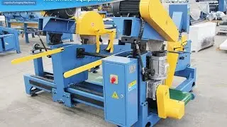 SF6023 wood double head trim saw working