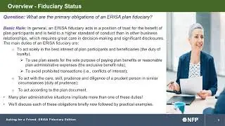 Webinar &ndash; Asking for a Friend: ERISA Fiduciary Edition
