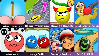 Tricky Puzzle FUN BRAIN Story,  Shape Transform,  Draw to Smash, Annoing Uncle Punch