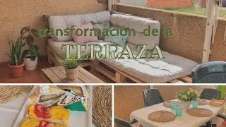 Transformaci&oacute;n terraza 🌴 con poco dinero | sof&aacute; con palets + creamos zona chill out 🍹 |