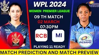 WPL 2024 RCB W vs MI W 9th Match | Royal Challenger Bangalore vs Mumbai Indians | Playing 11 | Wpl |
