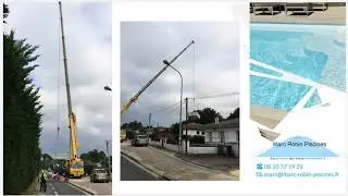 Mise en place avec grutage par 🏊Marc Robin Piscines 🏊,  d'une piscine Space Pools mod&egrave;le Star 8 .🏗
