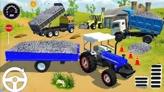 Indian vehicles simulator 3 d games 🚜☠️ JCB machine 🏗️😰 unloading stone 🪨🤑⛽ Tractor Loding🚫🛢️#gaming