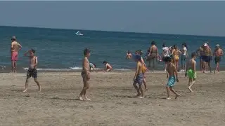 Rimini summer beach 🏝️ 🔥 day#riminibeach #italytravel #riccione