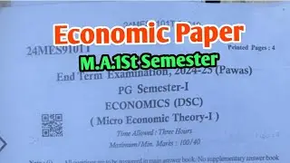 Economic अर्थशास्त्र M.A 1St year 1St Semester Exam 2025 paper Answer Key 3025