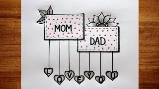 Beautiful Mom & Dad drawing | Parents day drawing easy | Easy and Beautiful drawing