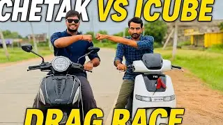 ⚡️ Bajaj Chetak 🛵 vs TVS iQube ⚡ Drag Race Showdown! 🔥 Who Wins the EV Crown? 👑