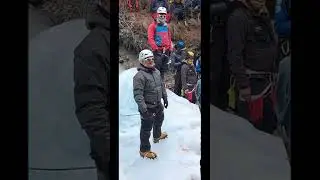 Ice climbing in Manang