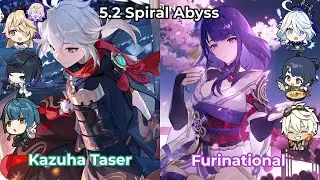 C0 Kazuha Taser & C1 Raiden Furinational | 5.2 Spiral Abyss Floor 12 9*