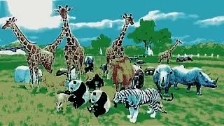 Africa wildlife, African Safari, jungle animals, drone film, Animals, hippo, giraffe, elephant