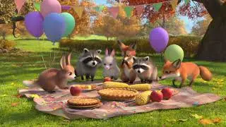Friendsgiving Song for Kids 🍁🎉 | Fun Animal Friends & Happy Autumn Music