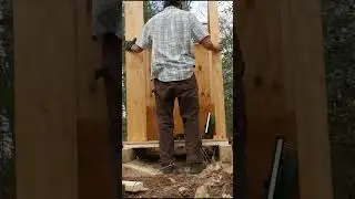 Simple outhouse build with limited materials and tools #outhouse  #offgridcabin #diy #construction