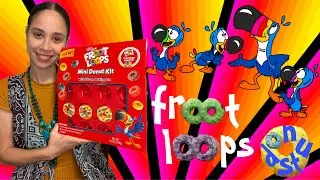 Froot Loops Mini Donut Kit 🍩✨😍@FrootLoops flavored donuts! #sweet#donuts#diy#baking#dessert#cereal