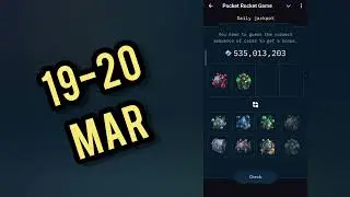Pocket Rocket Daily Jackpot 19 - 20 March | Today Pocket Rocket Daily Combo #pocketrocket #2