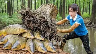 Como Capturei Muitos Peixes Carpa-Dragão no Lago Usando Redes e Levei ao Mercado – Vida Cotidiana