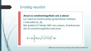 R2 - Omdreiningslegeme - Areal av overflate