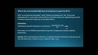 Ep 101 Pre-Reg Practice Question 11 Creatine Clearance Calculations Pharmacology