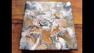 (291) No. 3 of my BLACK & WHITE series - Old gold - Fluid acrylics