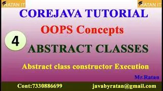 Core java || OOPS || Video-4 || Abstract Classes|| constructor execution || By Ratan sir