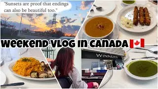 Weekend Vlog In Canada🇨🇦| Salon ,Eating ,Shopping 🛍️| Beautiful Sunset View