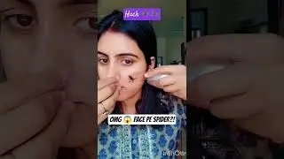 Real Ya Fake? 😳 Face Pe Spider Makeup Hack 🕷️ #shorts#makeuptutorial #hack