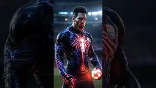 MESSI AND VENOM AI FUSION AARE PLAY WITH FOOTBALL #messi #venom #fusion #ai #fighter #shorts