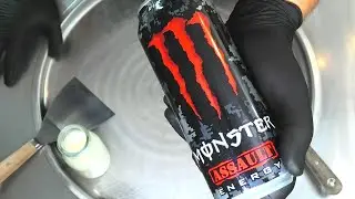 Monster Ice Cream Rolls | how to make Ice Cream with Monster Assault Energy Drink - Recipe |  ASMR