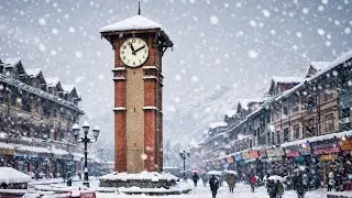 SHRINAGAR LIVE SNOWFALL 23 JANUARY 2026 #kashmir #clocktower #livesnowfall 