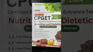 Best Book  For CPGET Nutrition and dietetics | last minute preparation|| Score high #youtubeshorts