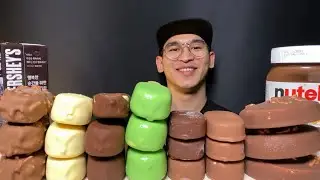 ASMR CHOCOLATE ICE CREAM Magnum Tico GooGoo Nutella Hershey’s Desset Mukbang 초콜릿 아이스크림 디저트 먹방