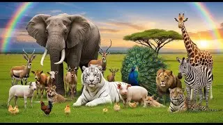 Cute Farm Animals Goat, Tiger, Chicken, Sheep, Monkey, Lion, Horse, Cow &ndash; Animal Sounds