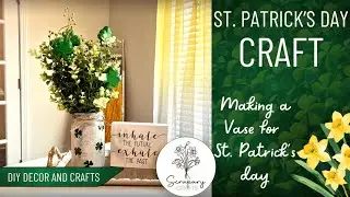 DIY St. Patrick&rsquo;s Day Vase | Festive & Rustic Holiday Decor 🍀✨