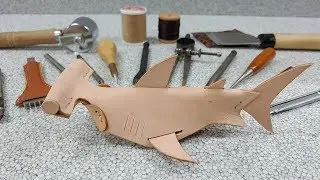 MAKING A LEATHER  HAMMER HEAD SHARK #handmade #leather #craft #animal #fish  #sea #making
