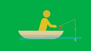Man Fishing Green Screen