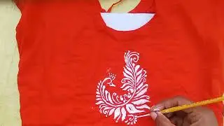 ব্লাউজ ওপর কলকা ডিজাইন 🖌️🎨#art #hatkolka #handpainted #fashion #fashion #kolka #embroidery #explore 