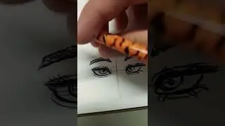 drawing with cheap materials! #drawing #eyes #fyp #pens