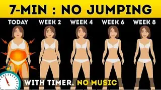NO JUMPING Full Body Exercise to Burn Fat at Home (standing) No Repeat No Equipment Workout