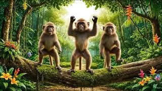 Fighting Monkey, Crabs, and Chimpanzee🍌🍌🍌