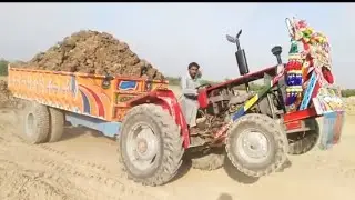 MF 260Tractor and russian tractor  full overload  trolley puller combat