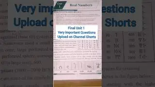 Class 9th Math Unit 1 Very Important Short Questions Upload On Channel 😳#maths #education