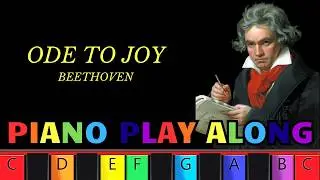 Ode to Joy &ndash; Piano Play Along | Color Coded | Beginner Level