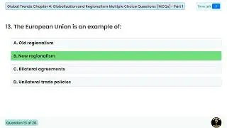 Global Trends Chapter 4: Globalization and Regionalism MCQs Part 1 | #MCQs