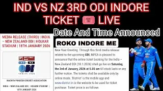 India vs newzealand 3rd ODI indore Ticket 🎟️ live || date and time announced 